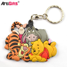 Custom Made Personalized Cheap Novetly Rubber Soft Pvc Tiger Keychain